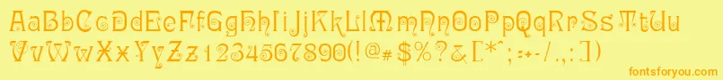 Ringlet Font – Orange Fonts on Yellow Background