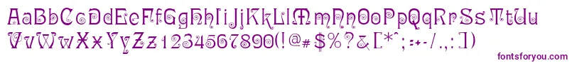 Ringlet-Schriftart – Violette Schriften auf weißem Hintergrund