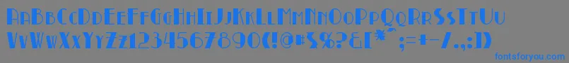 Broadmoor Font – Blue Fonts on Gray Background