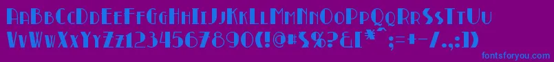 Broadmoor Font – Blue Fonts on Purple Background