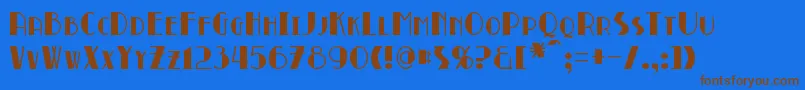 Broadmoor Font – Brown Fonts on Blue Background