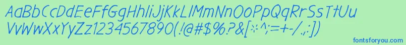 GargleRgIt Font – Blue Fonts on Green Background