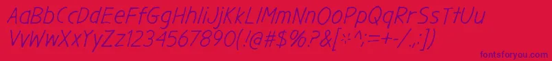 GargleRgIt-Schriftart – Violette Schriften auf rotem Hintergrund