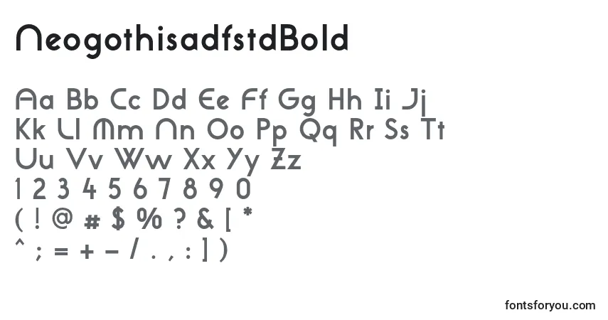 Шрифт NeogothisadfstdBold – алфавит, цифры, специальные символы