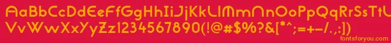 フォントNeogothisadfstdBold – 赤い背景にオレンジの文字