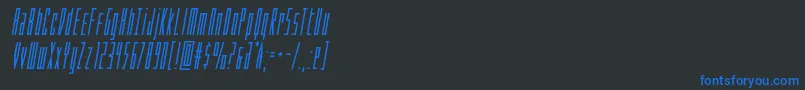 Weitere Informationen zur Phantaconcompactboldital-Schriftart Phantaconcompactboldital-Schriftart – Blaue Schriften auf schwarzem Hintergrund