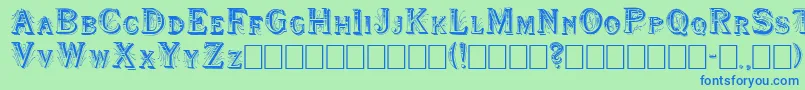 Shwboat Font – Blue Fonts on Green Background