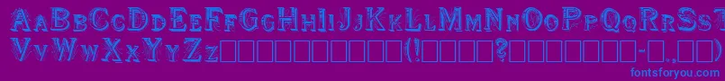 Shwboat Font – Blue Fonts on Purple Background