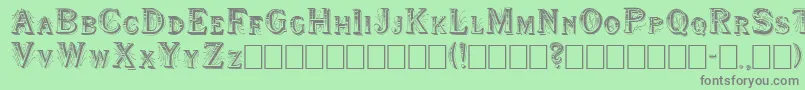 Shwboat Font – Gray Fonts on Green Background