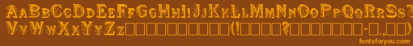 Shwboat Font – Orange Fonts on Brown Background