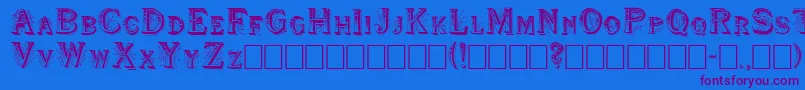 Shwboat Font – Purple Fonts on Blue Background