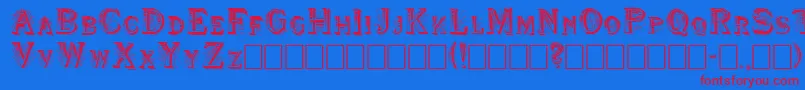 Shwboat Font – Red Fonts on Blue Background