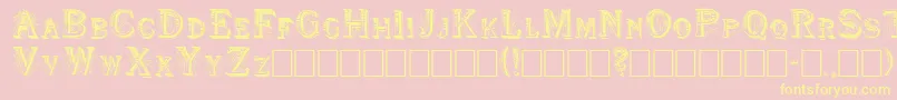 Shwboat Font – Yellow Fonts on Pink Background