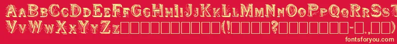 Shwboat Font – Yellow Fonts on Red Background