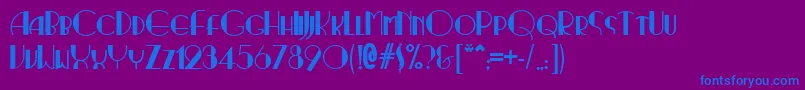 Ritzynormal Font – Blue Fonts on Purple Background