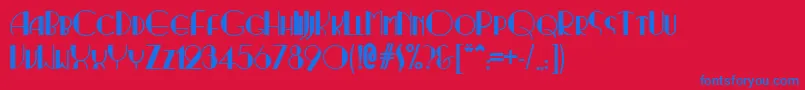 フォントRitzynormal – 赤い背景に青い文字