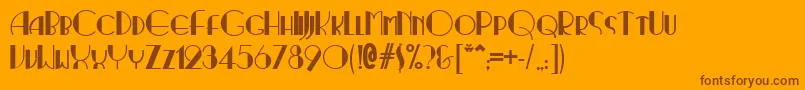 Ritzynormal-Schriftart – Braune Schriften auf orangefarbenem Hintergrund