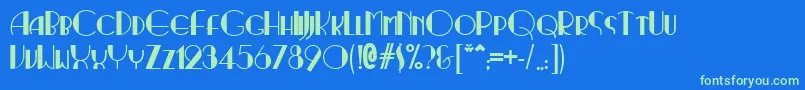 Ritzynormal Font – Green Fonts on Blue Background