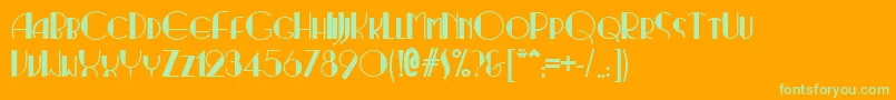 Ritzynormal Font – Green Fonts on Orange Background