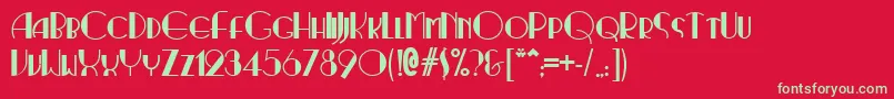 Ritzynormal Font – Green Fonts on Red Background