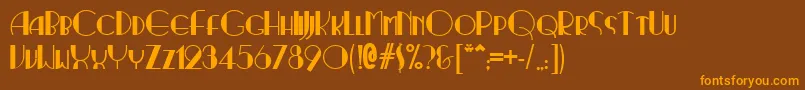 Ritzynormal Font – Orange Fonts on Brown Background