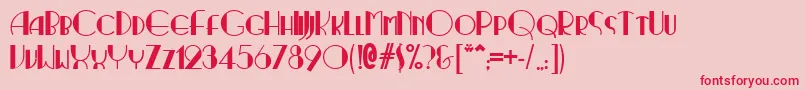 Ritzynormal-Schriftart – Rote Schriften auf rosa Hintergrund