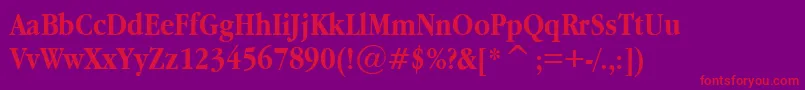 GaramondNarrowBold.001.022 Font – Red Fonts on Purple Background