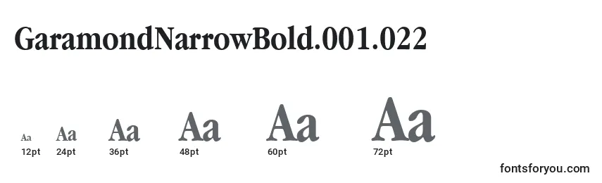GaramondNarrowBold.001.022 Font Sizes