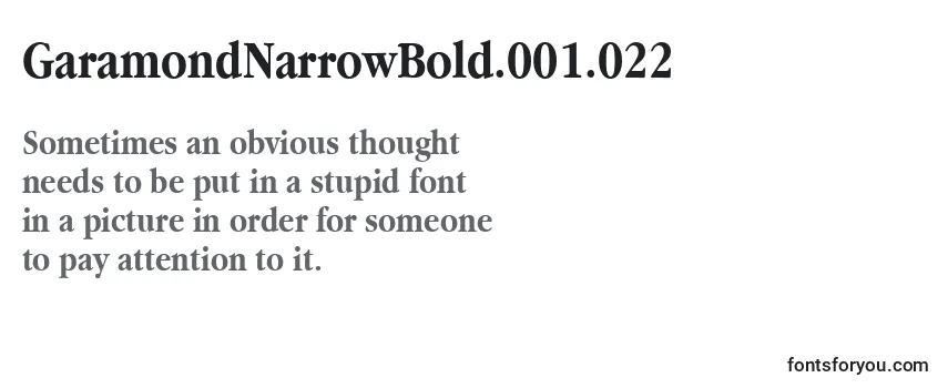 Überblick über die Schriftart GaramondNarrowBold.001.022