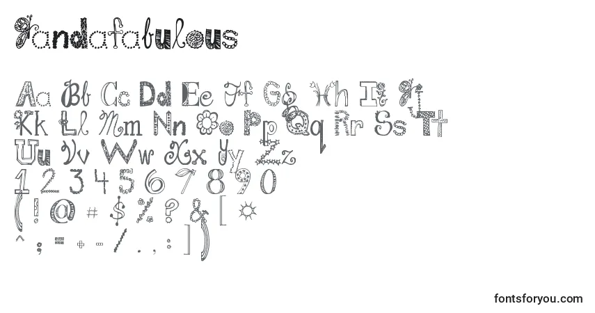 Шрифт Jandafabulous – алфавит, цифры, специальные символы