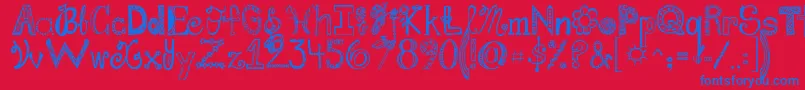 Jandafabulous Font – Blue Fonts on Red Background