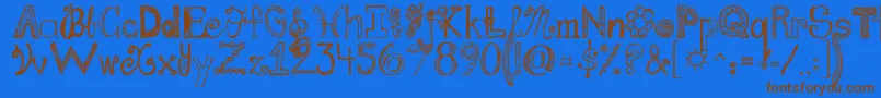 Jandafabulous Font – Brown Fonts on Blue Background