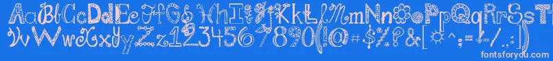 Jandafabulous Font – Pink Fonts on Blue Background