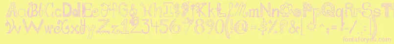 Jandafabulous Font – Pink Fonts on Yellow Background