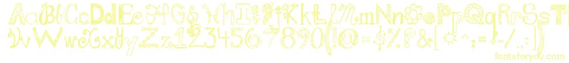 フォントJandafabulous – 白い背景に黄色の文字