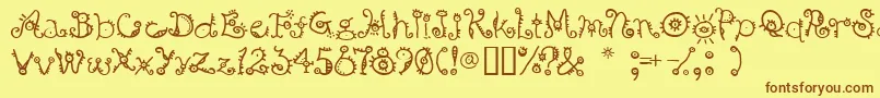 Czcionka Bsurp – brązowe czcionki na żółtym tle
