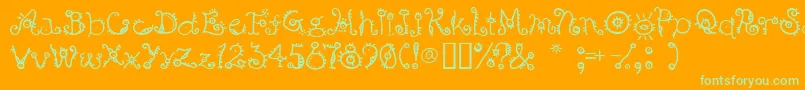Bsurp-Schriftart – Grüne Schriften auf orangefarbenem Hintergrund