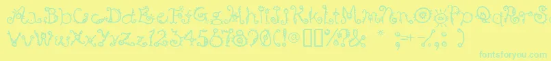 Bsurp-Schriftart – Grüne Schriften auf gelbem Hintergrund
