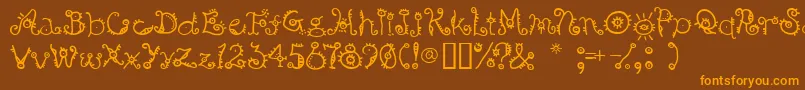 Czcionka Bsurp – pomarańczowe czcionki na brązowym tle