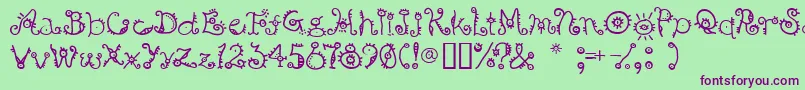 Bsurp Font – Purple Fonts on Green Background