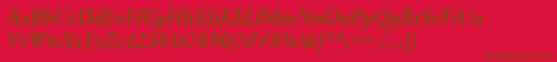 UrwgaramondtdemextnarOblique Font – Brown Fonts on Red Background