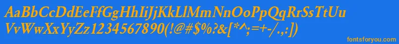 UrwgaramondtdemextnarOblique Font – Orange Fonts on Blue Background