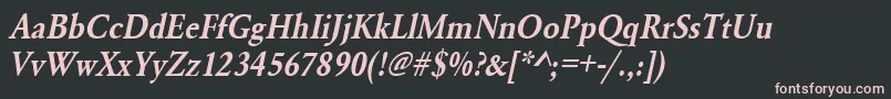 UrwgaramondtdemextnarOblique Font – Pink Fonts on Black Background