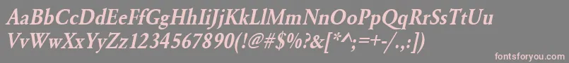 UrwgaramondtdemextnarOblique Font – Pink Fonts on Gray Background