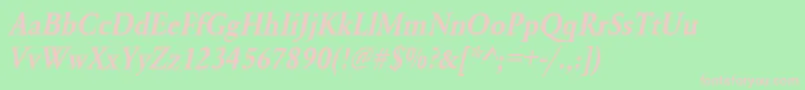 UrwgaramondtdemextnarOblique Font – Pink Fonts on Green Background