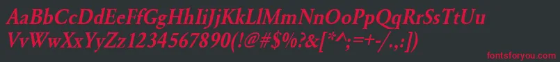 UrwgaramondtdemextnarOblique Font – Red Fonts on Black Background