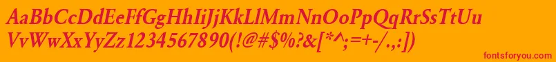 UrwgaramondtdemextnarOblique Font – Red Fonts on Orange Background