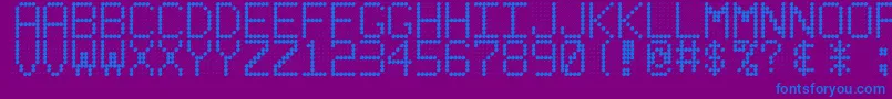 Шрифт Ledbdrev – синие шрифты на фиолетовом фоне