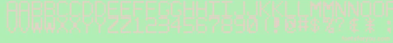 Ledbdrev-fontti – vaaleanpunaiset fontit vihreällä taustalla