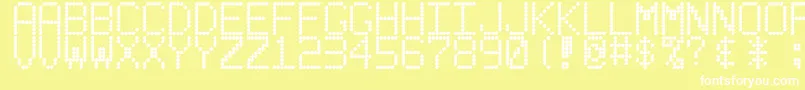 Ledbdrev Font – White Fonts on Yellow Background